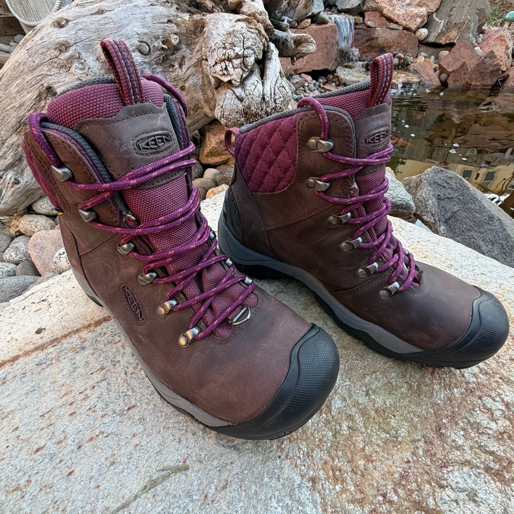 KEEN Revel III Womens 9 Waterproof Insulated Winter Boots Hiking Brown - Picture 3 of 8
